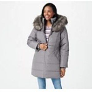 New grey puffer coat size 2x Susan Graver